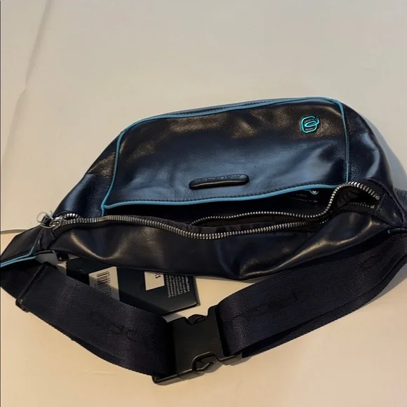 Black Crossbody Bag with Blue Accents - Picture 5 of 6